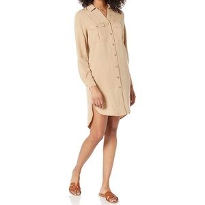 The drop tencel lyocell shirtdress, tan, xs